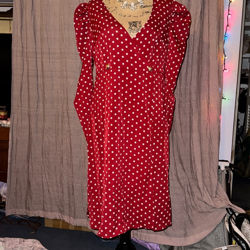 Red polka dot vintage like dress from SHEIN